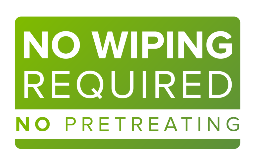 No wiping required