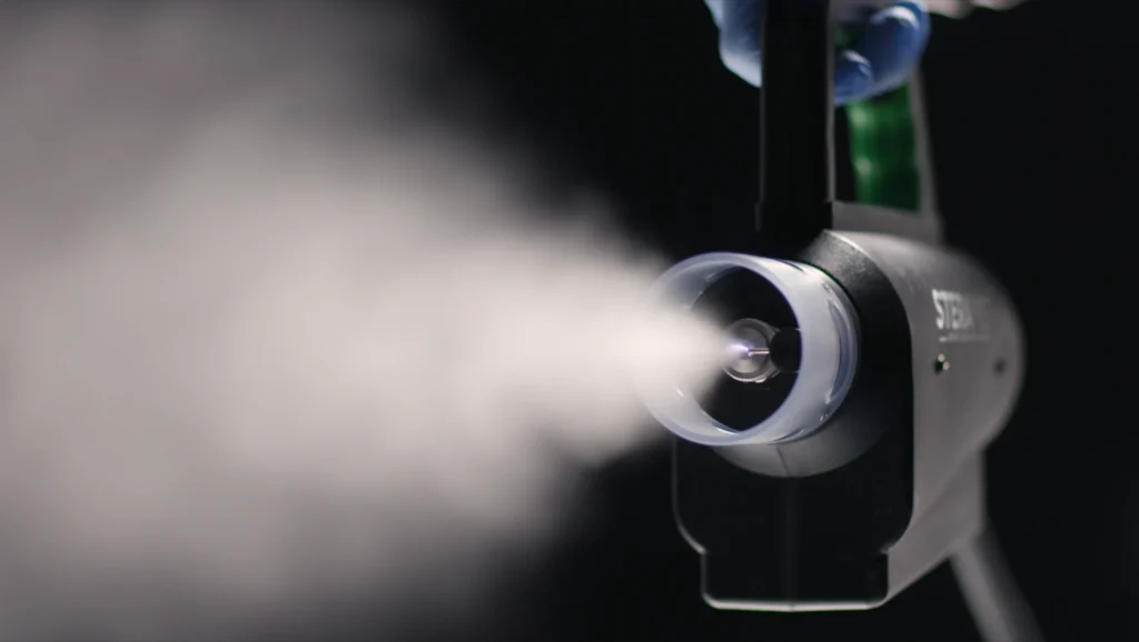 SteraMist iHP Disinfection Applicator Spraying