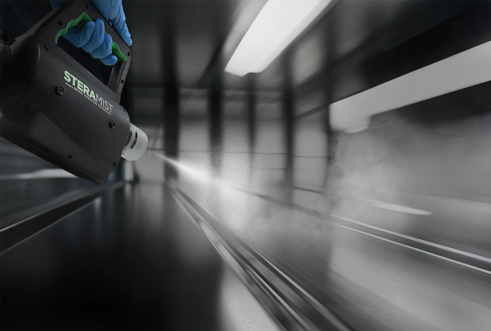 Disinfection and Decontamination Spraying Stainless Steel